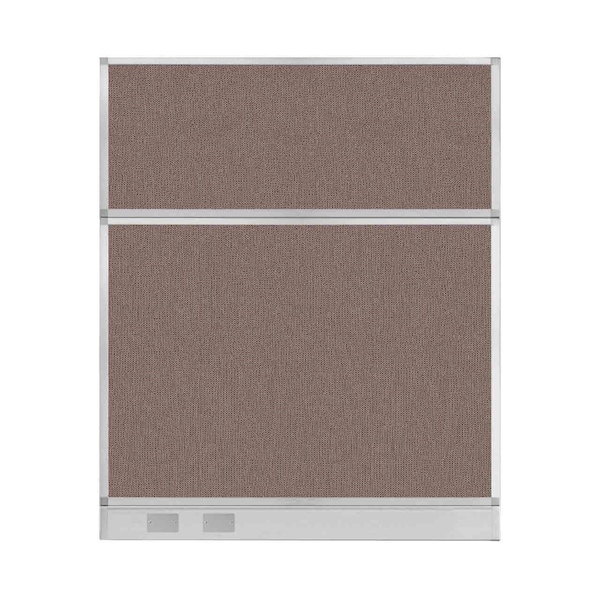 Hush Panel Configurable Cubicle Partition 5' x 6' Latte Fabric w/ Cable Channel